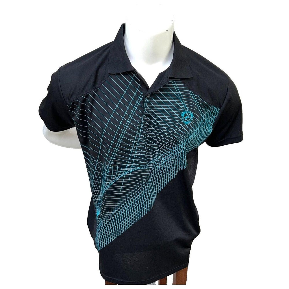 Men's Black and Blue Polo-shirts